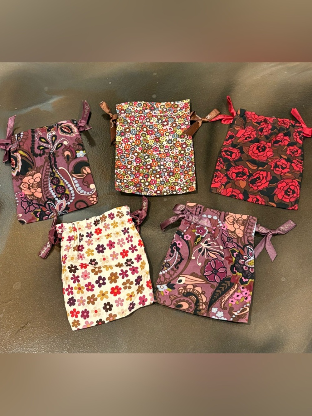 5 Brighton Small Drawstring Jewelery Pouch Colorful Storage Travel Dust Bags